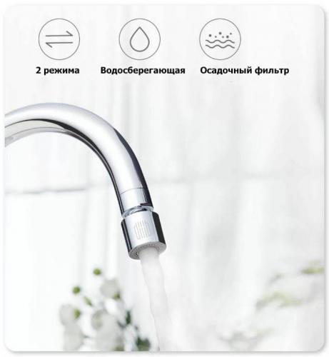 Насадка на кран Xiaomi DIIB Dual Function Faucet Bubbler DXSZ001-1. Фото 1 в описании