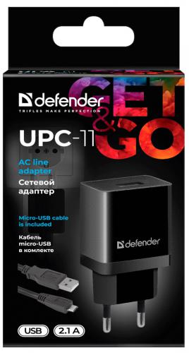 Зарядное устройство Defender UPC-11 1xUSB + кабель microUSB 83556. Фото 5 в описании