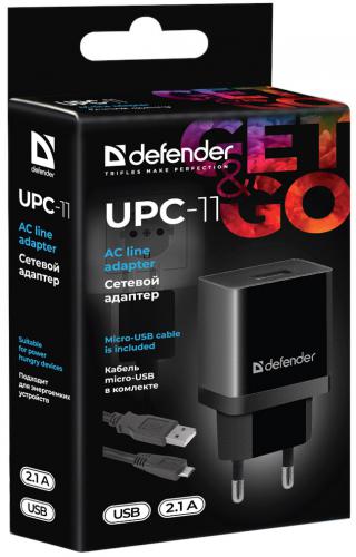 Зарядное устройство Defender UPC-11 1xUSB + кабель microUSB 83556. Фото 4 в описании