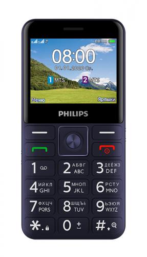 Сотовый телефон Philips E207 Xenium Blue. Фото 2 в описании