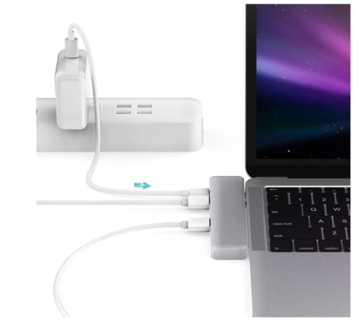 Аксессуар Адаптер Barn&Hollis Multiport Adapter USB Type-C 7 in 1 для MacBook Grey УТ000027061. Фото 2 в описании