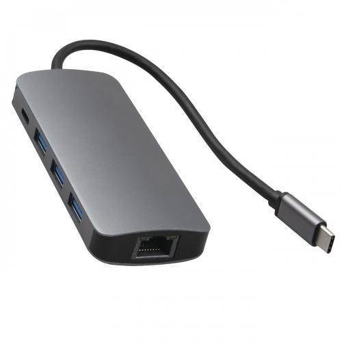 Аксессуар Адаптер Barn&Hollis Multiport Adapter USB Type-C 8 in 1 для MacBook Grey УТ000027055. Фото 1 в описании