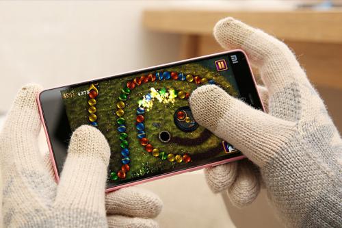 Теплые перчатки для сенсорных дисплеев Xiaomi Mi Wool Screen Touch Gloves Woman р.UNI Beige. Фото 6 в описании