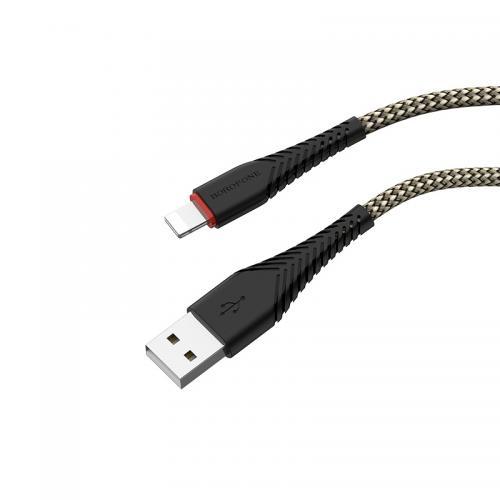 Аксессуар Borofone BX25 Powerful USB - Lightning 2.4A 1m Black 6931474703453. Фото 1 в описании