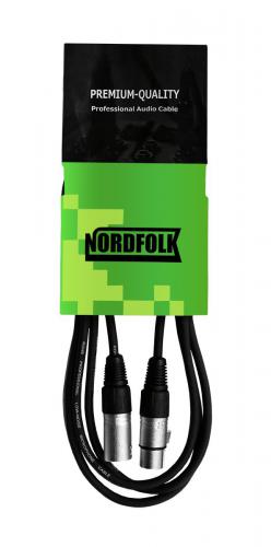 Кабель микрофонный NordFolk XLR/F - XLR/M 2m NMC9/2M. Фото 1 в описании