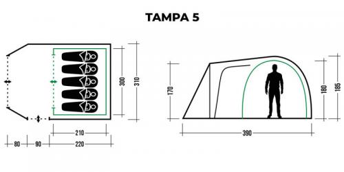Палатка Trek Planet Tampa 5 70218. Фото 1 в описании