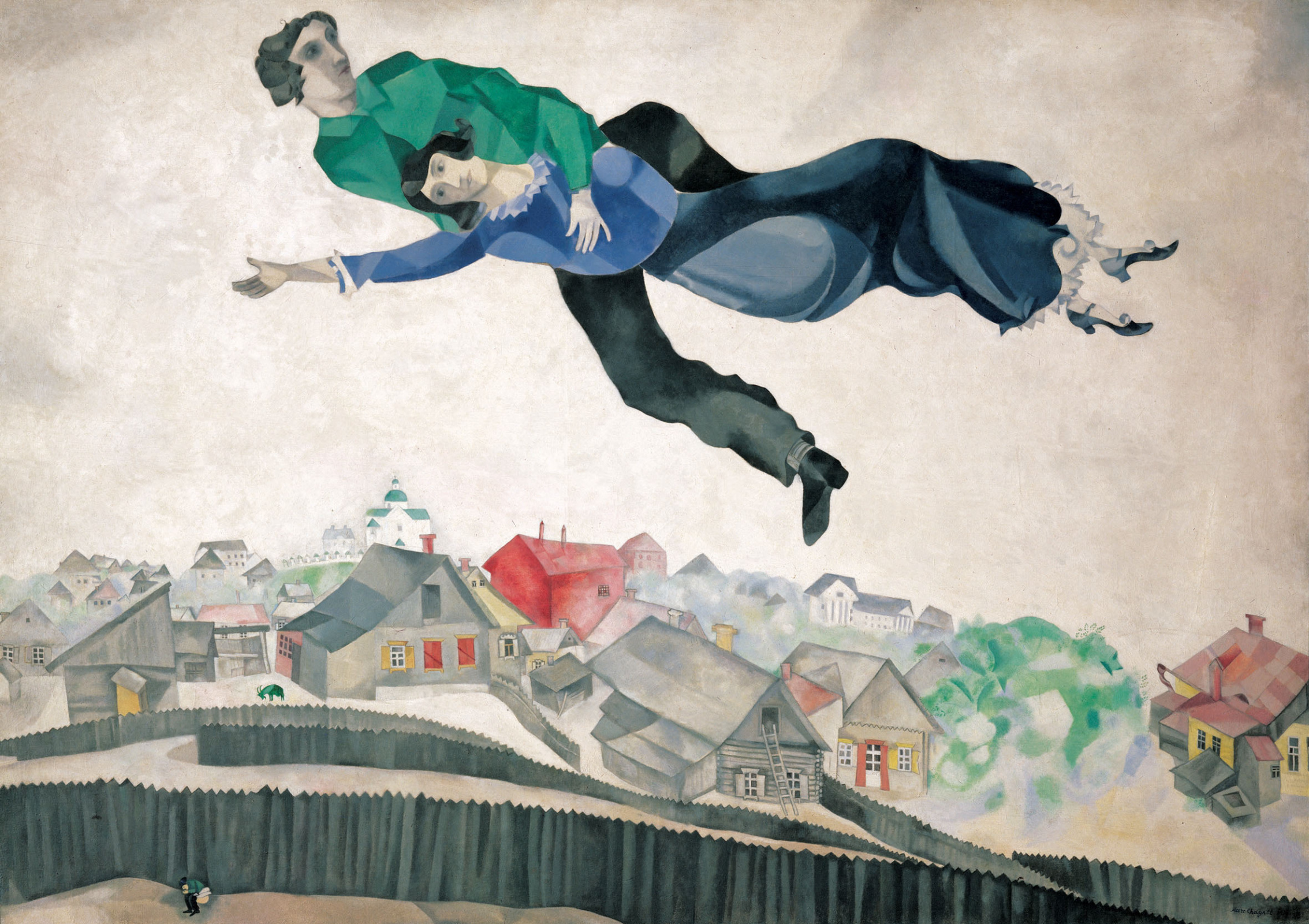 Марк Захарович Шагал - Над городом, 1918, 197×141 см: Описание произведения | Артхив